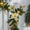 WeRChristmas Pre-Lit Multi-Function Decorated Garland, Cream/Gold, 9 Ft