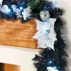 WeRChristmas Pre-Lit Multi-Function Decorated Garland, Black/Silver, 9 Ft