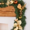 WeRChristmas Pre-Lit Multi-Function Decorated Garland, Copper/Gold, 9 Ft