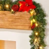 WeRChristmas Pre-Lit Multi-Function Decorated Garland, Red/Gold, 9 Ft