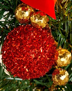 WeRChristmas Pre-Lit Multi-Function Decorated Garland, Red/Gold, 9 Ft