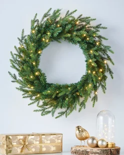 WeRChristmas Pre-Lit Multi-Function Douglas Fir Wreath, 60 Cm
