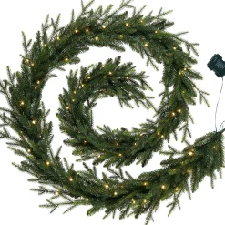 WeRChristmas Pre-Lit Multi-Function Douglas Fir Garland, 9 Ft