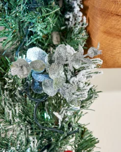 WeRChristmas Pre-Lit Multi-Function Frosted Decorated Garland, 9 Ft