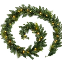WeRChristmas Pre-Lit Multi-Function Garland, 9 Ft