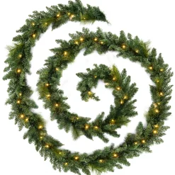 WeRChristmas Pre-Lit Multi-Function Garland, 12 Ft