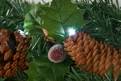 WeRChristmas Pre-Lit Natural Decorated Garland, Pinecones & Berries, 9 Ft