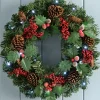 WeRChristmas Pre-Lit Natural Decorated Wreath, Pinecones & Berries, 60 Cm