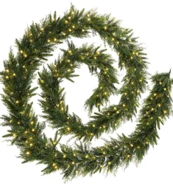 WeRChristmas Pre-Lit Natural Fir Garland, 18 Ft