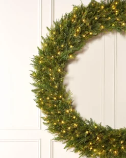 WeRChristmas Pre-Lit Natural Fir Majestic Wreath, 1.5 M