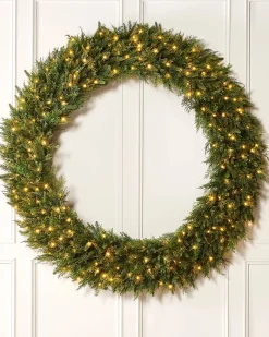 WeRChristmas Pre-Lit Natural Fir Majestic Wreath, 1.5 M