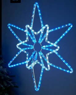 WeRChristmas Pre-Lit Northern Star Rope Light Silhouette, Blue/White, 64 Cm