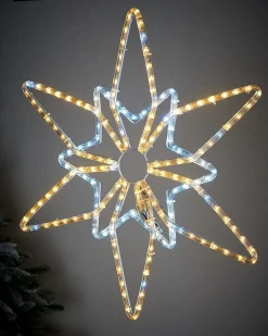WeRChristmas Pre-Lit Northern Star Rope Light Silhouette, Warm/Bright White, 64 Cm