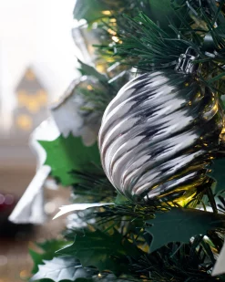 WeRChristmas Pre-Lit Pop-Up Decorated Christmas Tree, White, 6 Ft