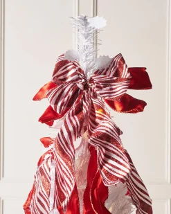 WeRChristmas Pre-Lit Pop-Up Decorated Christmas Tree, Red/White, 6 Ft