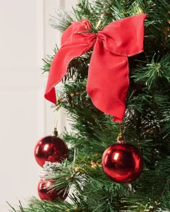 WeRChristmas Pre-Lit Pop-Up Decorated Christmas Tree, Red, 6 Ft