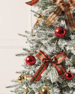 WeRChristmas Pre-Lit Pop-Up Decorated Christmas Tree, Red/Gold, 6 Ft