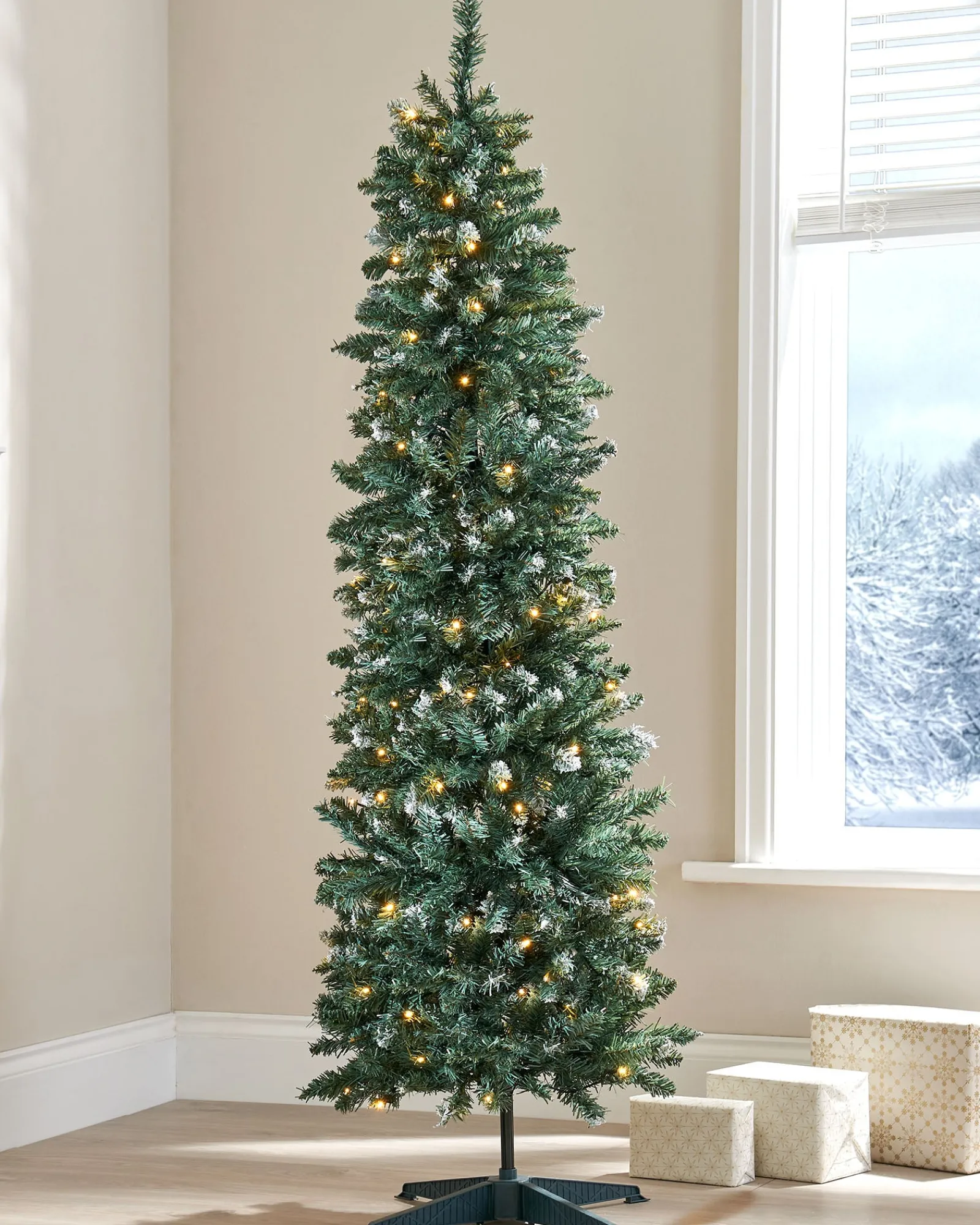 WeRChristmas Pre-Lit Pop-Up Frosted Christmas Tree, 6 Ft