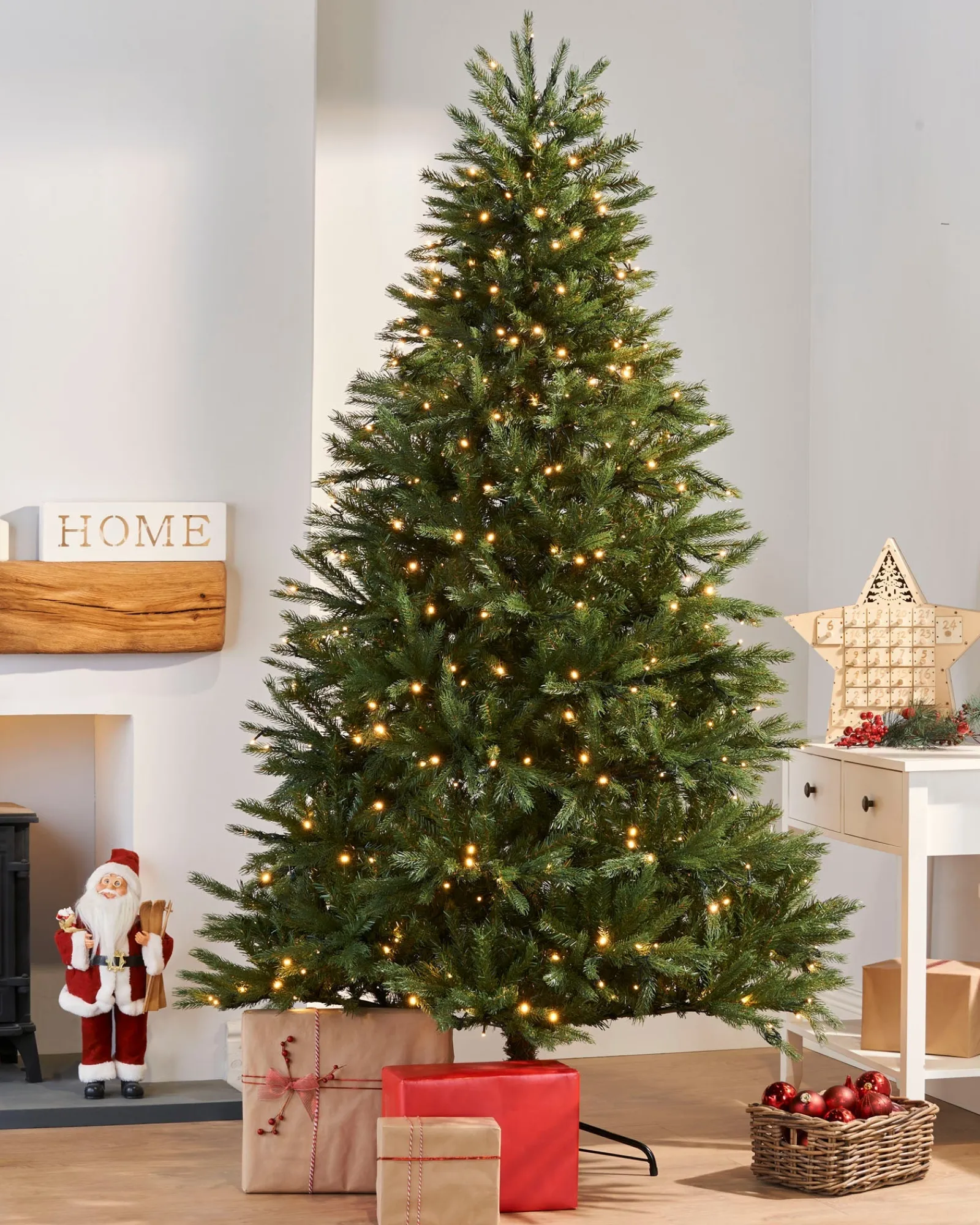 WeRChristmas Pre-Lit Regal Spruce Multi-Function Christmas Tree, 7 Ft