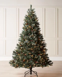 WeRChristmas Pre-Lit Scandinavian Spruce Pinecones & Berries Christmas Tree, 6 Ft