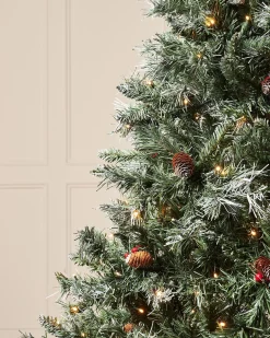 WeRChristmas Pre-Lit Scandinavian Spruce Pinecones & Berries Christmas Tree, 7 Ft