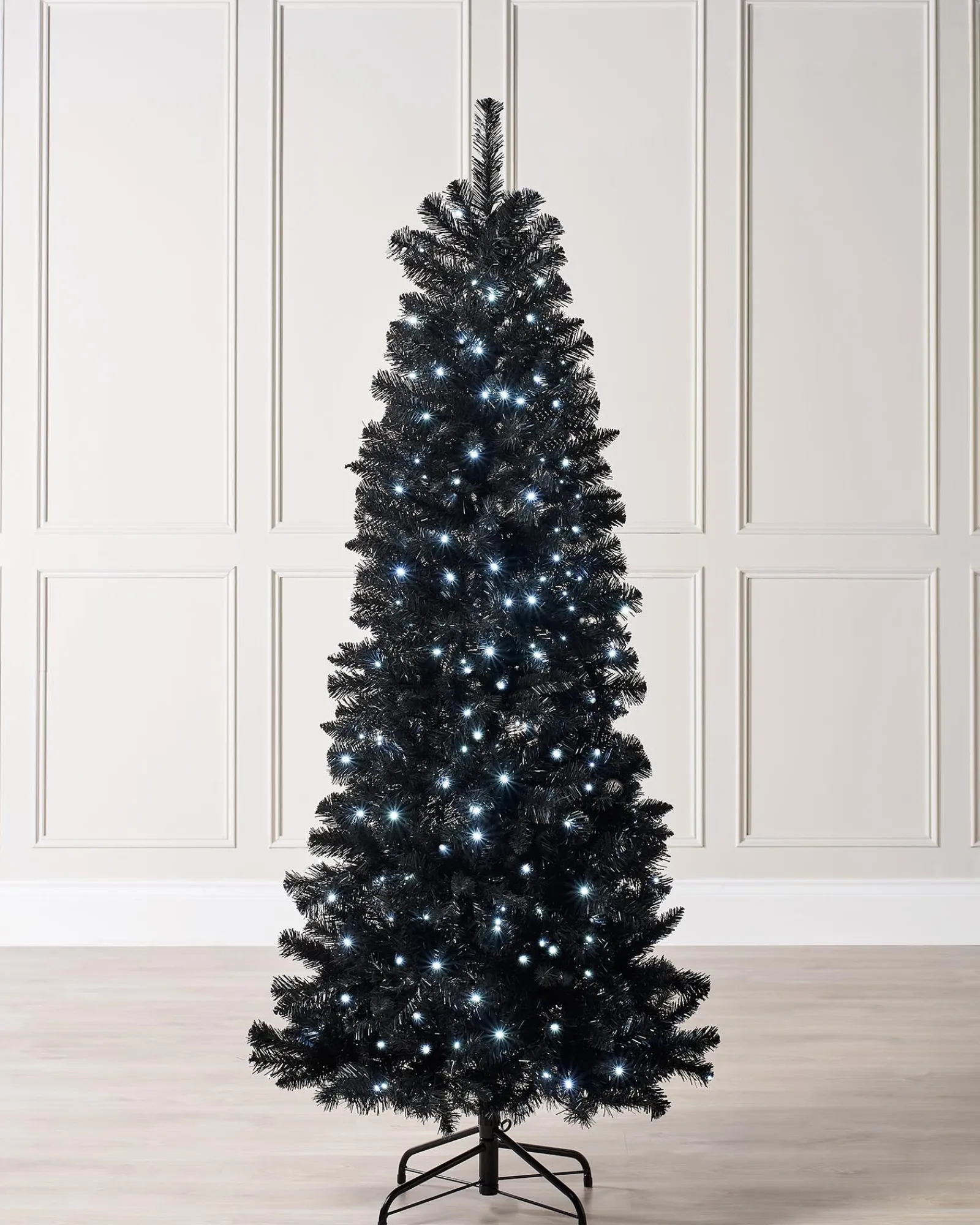 WeRChristmas Pre-Lit Slim Black Christmas Tree, 6 Ft