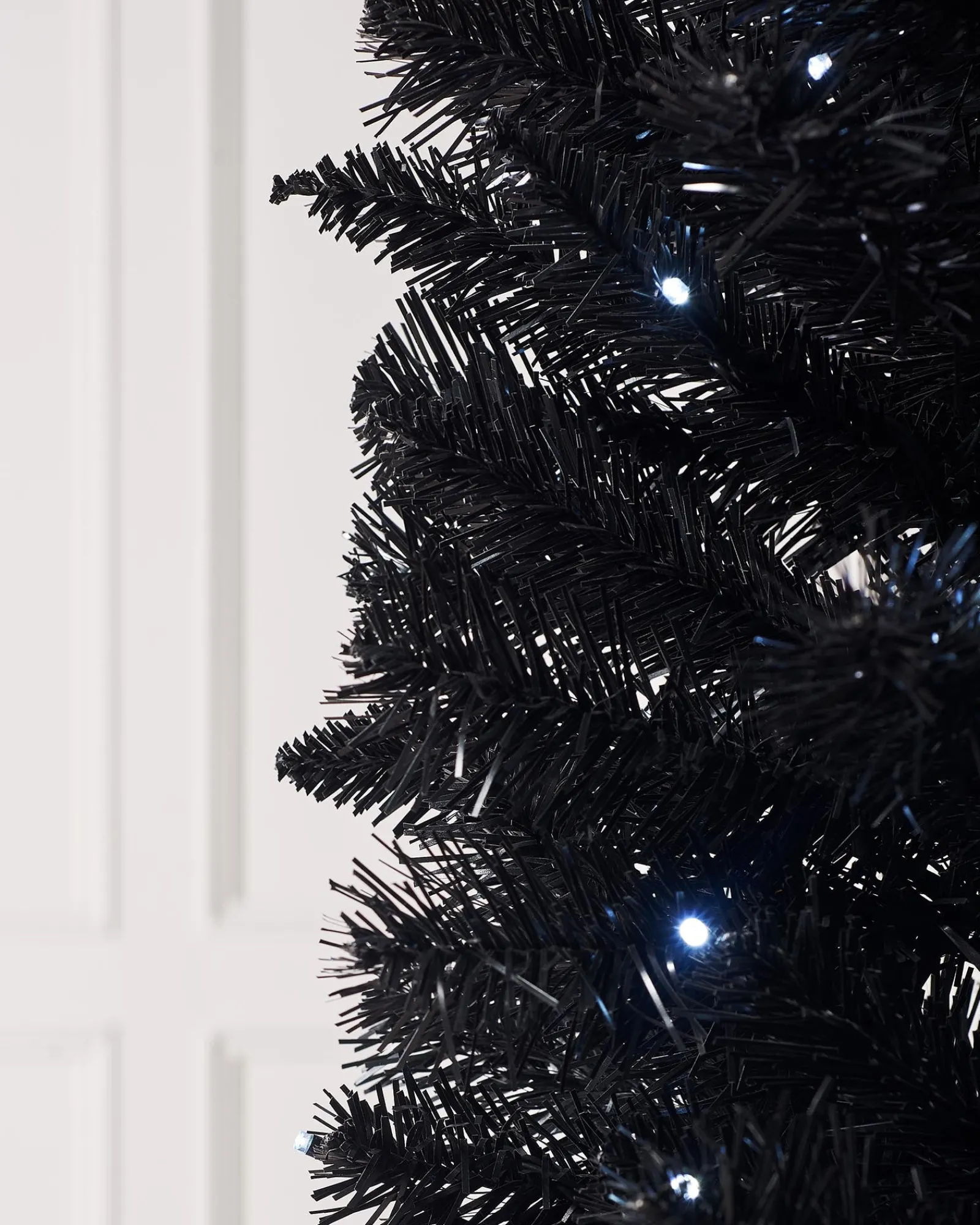 WeRChristmas Pre-Lit Slim Black Christmas Tree, 6 Ft