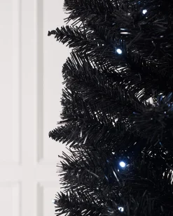 WeRChristmas Pre-Lit Slim Black Christmas Tree, 6 Ft