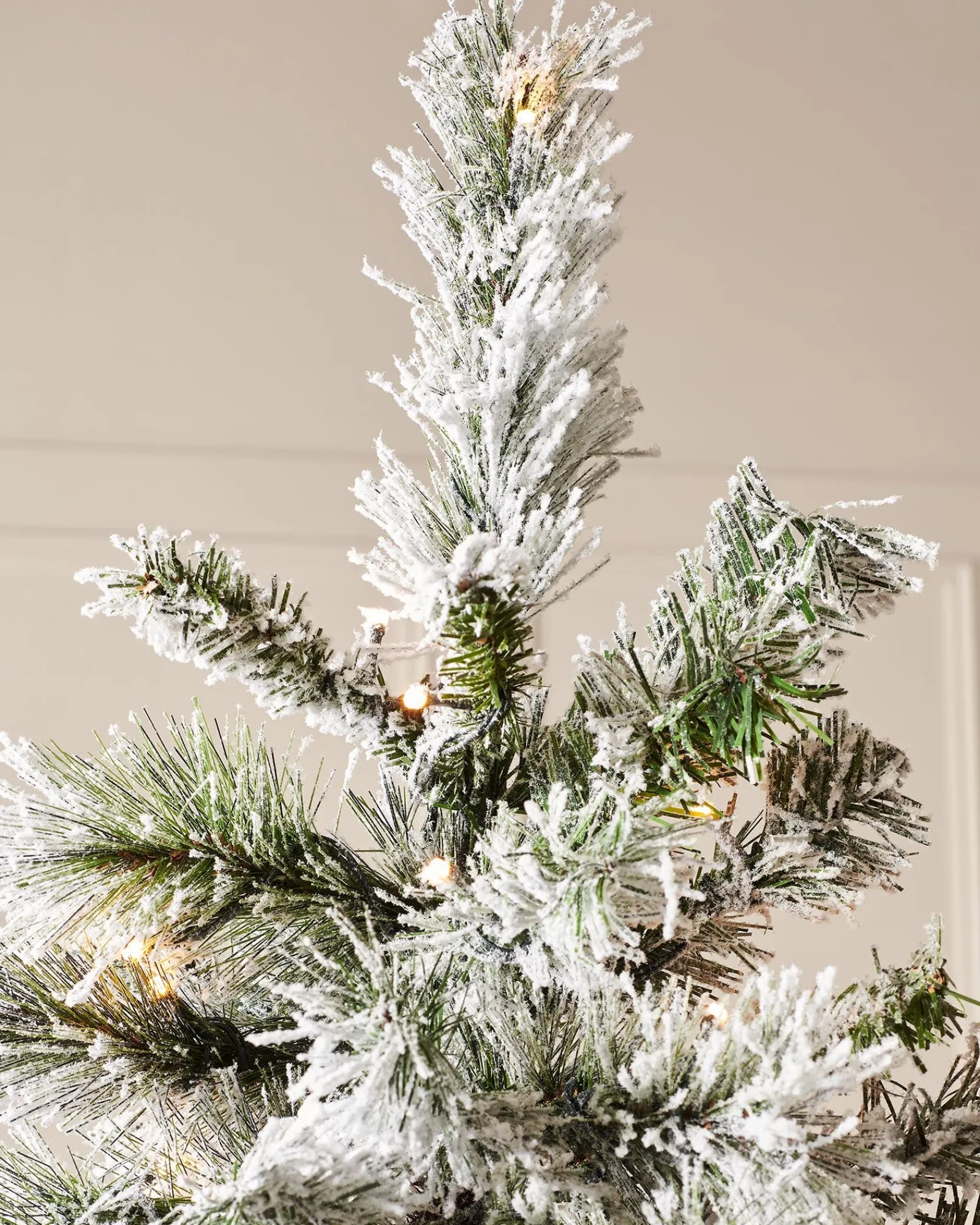 WeRChristmas Pre-Lit Slim Snow Flocked Spruce Christmas Tree, 7 Ft