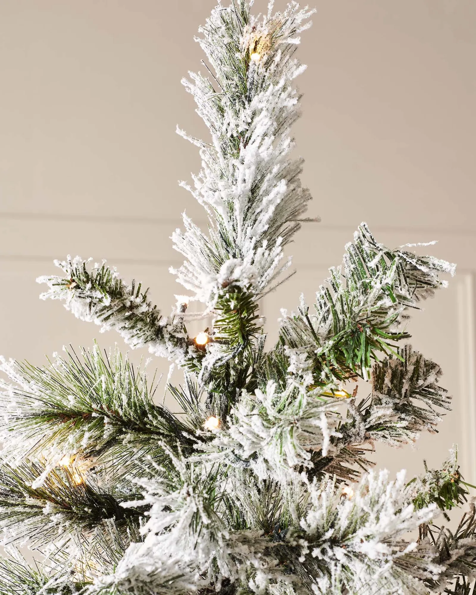 WeRChristmas Pre-Lit Slim Snow Flocked Spruce Christmas Tree, 8 Ft