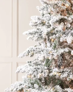 WeRChristmas Pre-Lit Snow Flocked Alpine Christmas Tree, 6 Ft