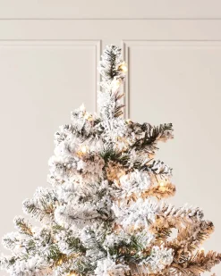 WeRChristmas Pre-Lit Snow Flocked Alpine Christmas Tree, 6 Ft