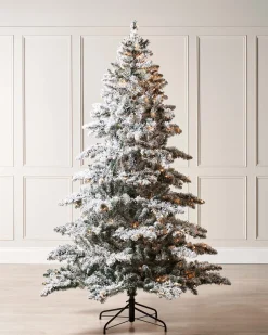 WeRChristmas Pre-Lit Snow Flocked Alpine Christmas Tree, 7 Ft
