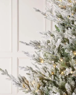 WeRChristmas Pre-Lit Snow Flocked Douglas Fir Christmas Tree, 7 Ft