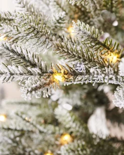 WeRChristmas Pre-Lit Snow Flocked Douglas Fir Christmas Tree, 7 Ft