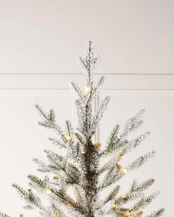 WeRChristmas Pre-Lit Snow Flocked Douglas Fir Christmas Tree, 7 Ft