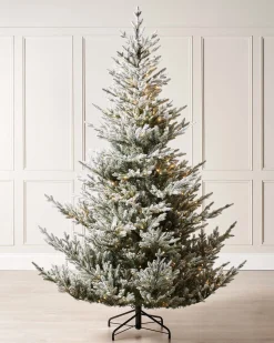 WeRChristmas Pre-Lit Snow Flocked Douglas Fir Christmas Tree, 8 Ft