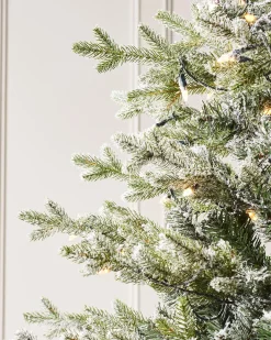 WeRChristmas Pre-Lit Snow Flocked Fraser Fir Christmas Tree, 6 Ft