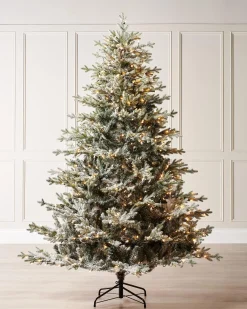 WeRChristmas Pre-Lit Snow Flocked Fraser Fir Christmas Tree, 7 Ft