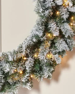 WeRChristmas Pre-Lit Snow Flocked Majestic Wreath, 1 M