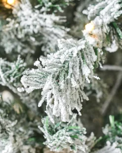 WeRChristmas Pre-Lit Snow Flocked Mixed Pine Christmas Tree, 7 Ft
