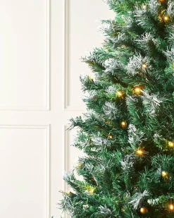 WeRChristmas Pre-Lit Snow Flocked Mixed Pine Christmas Tree, 7 Ft
