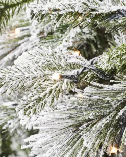 WeRChristmas Pre-Lit Snow Flocked Mixed Pine Christmas Tree, 7 Ft