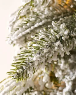WeRChristmas Pre-Lit Snow Flocked Natural Fir Majestic Wreath, 1.5 M