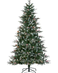 WeRChristmas Pre-Lit Snow Flocked Norwegian Spruce Christmas Tree, 6 Ft