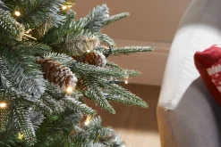 WeRChristmas Pre-Lit Snow Flocked Norwegian Spruce Christmas Tree, 6 Ft