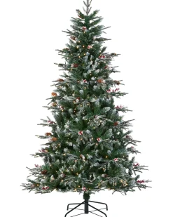 WeRChristmas Pre-Lit Snow Flocked Norwegian Spruce Christmas Tree, 7 Ft