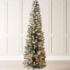 WeRChristmas Pre-Lit Snow Flocked Pencil Christmas Tree, 6.5 Ft