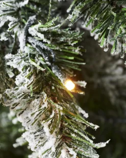 WeRChristmas Pre-Lit Snow Flocked Pencil Christmas Tree, 6.5 Ft