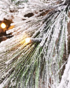 WeRChristmas Pre-Lit Snow Flocked Pine Needle Christmas Tree, 5 Ft